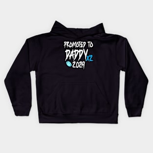 Soon To Be Daddy Promoted To Daddy Est 2024 Kids Hoodie